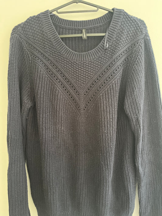 Pull en maille à manches longues bleu marine FPC - S