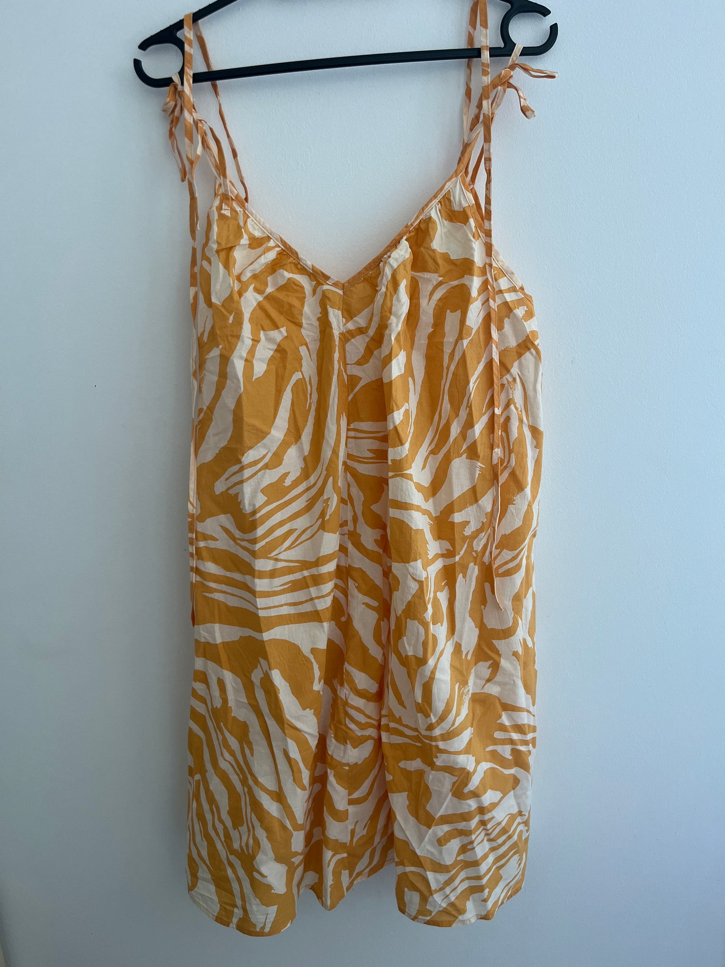 Robe légère à bretelles motif zèbre orange et blanc H&M - 36