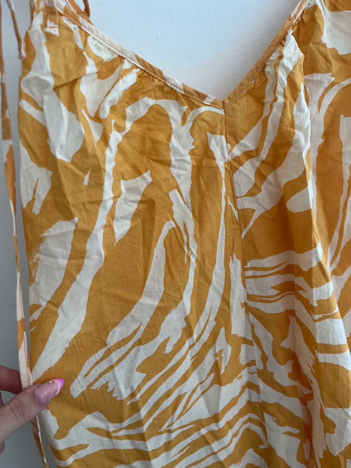Robe légère à bretelles motif zèbre orange et blanc H&M - 36