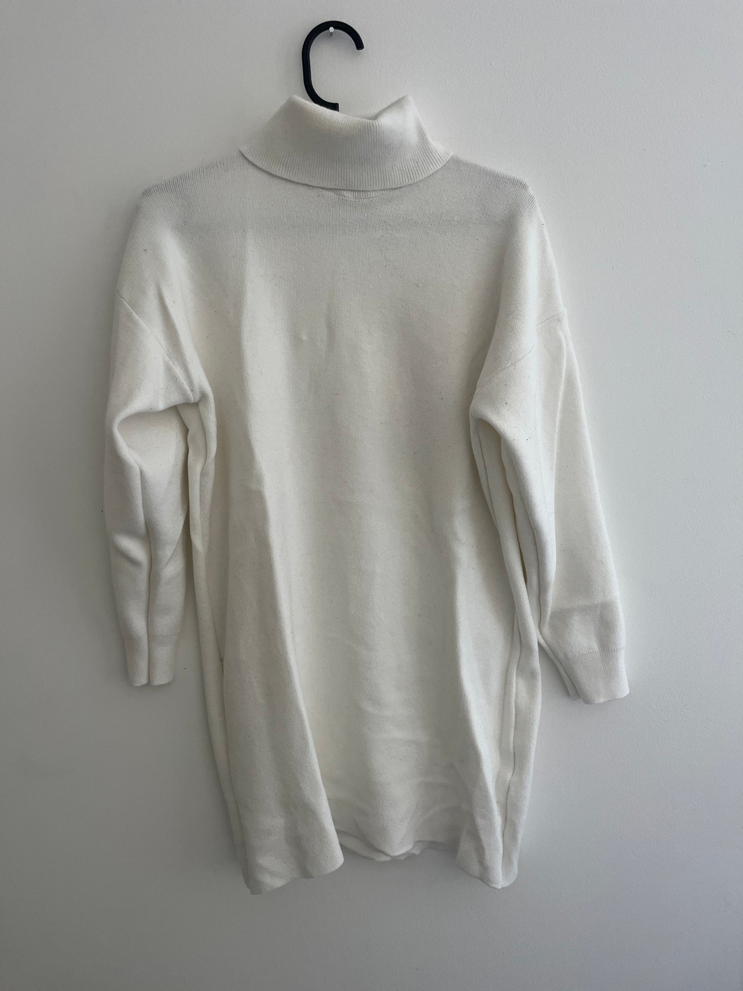 Pull long à manches longues et à col roulé blanc Jennyfer - S