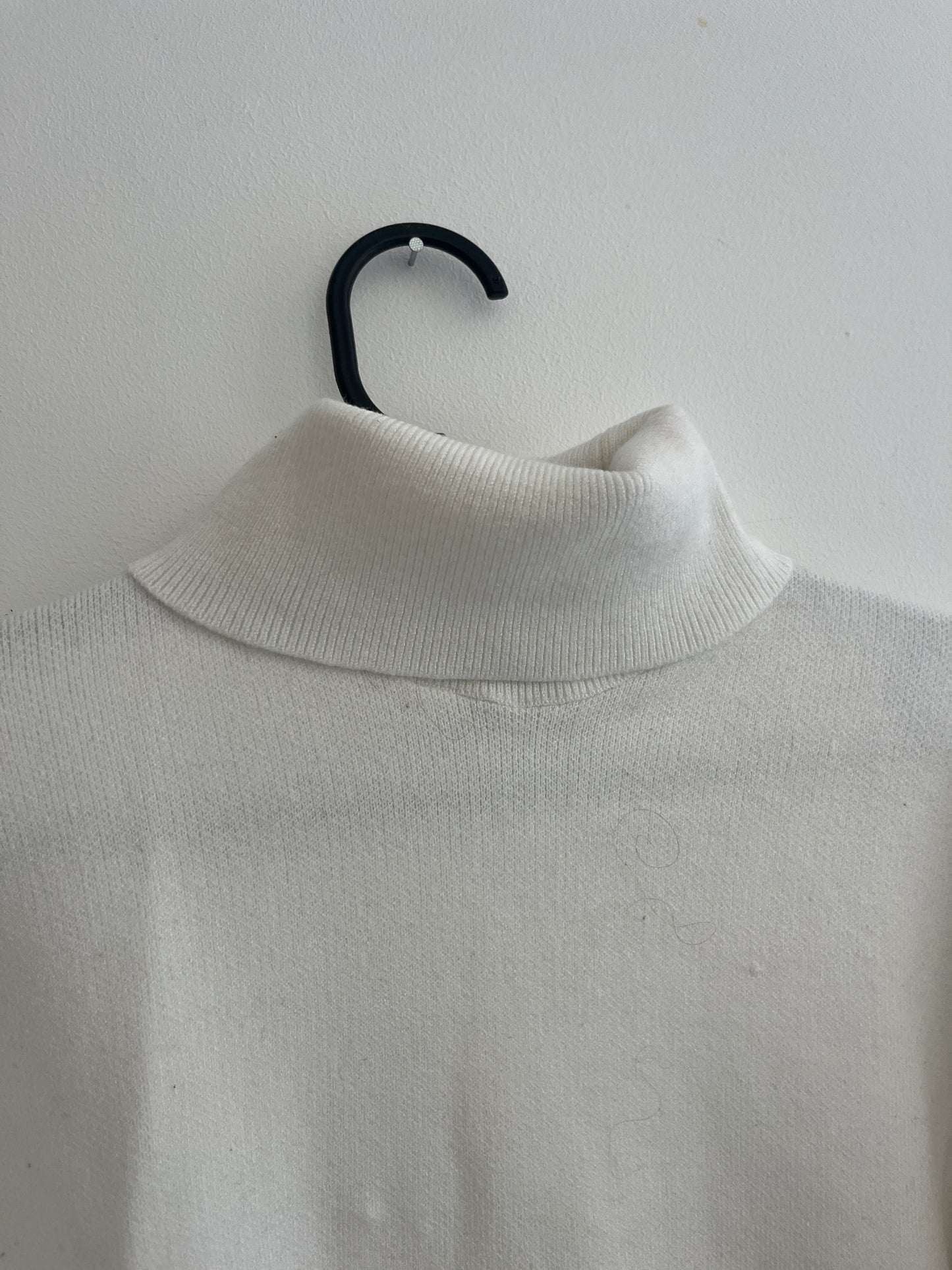 Pull long à manches longues et à col roulé blanc Jennyfer - S