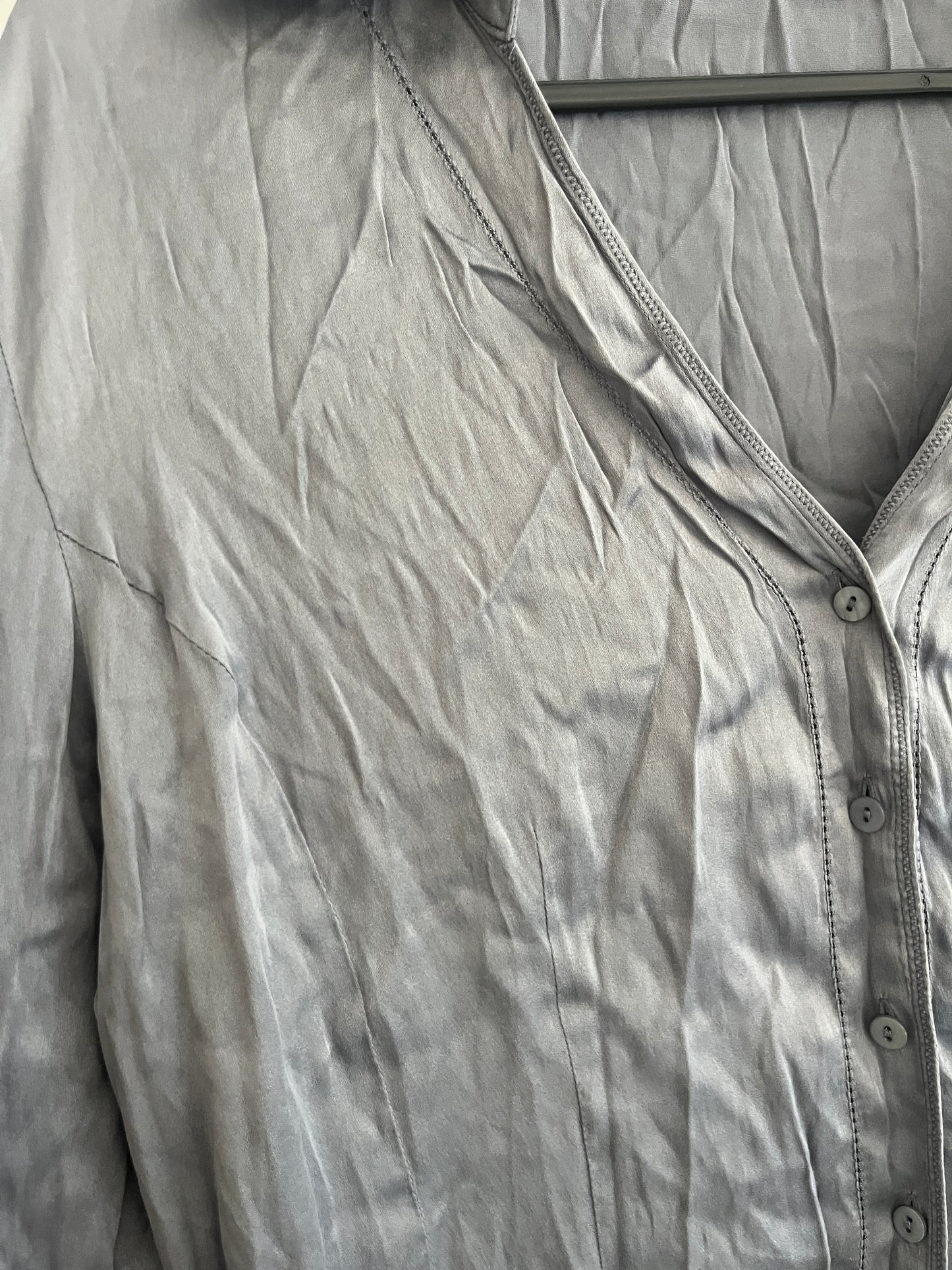 Chemise à manches longues grise en soie Maison 123 - S