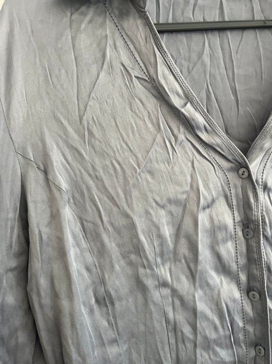 Chemise à manches longues grise en soie Maison 123 - S