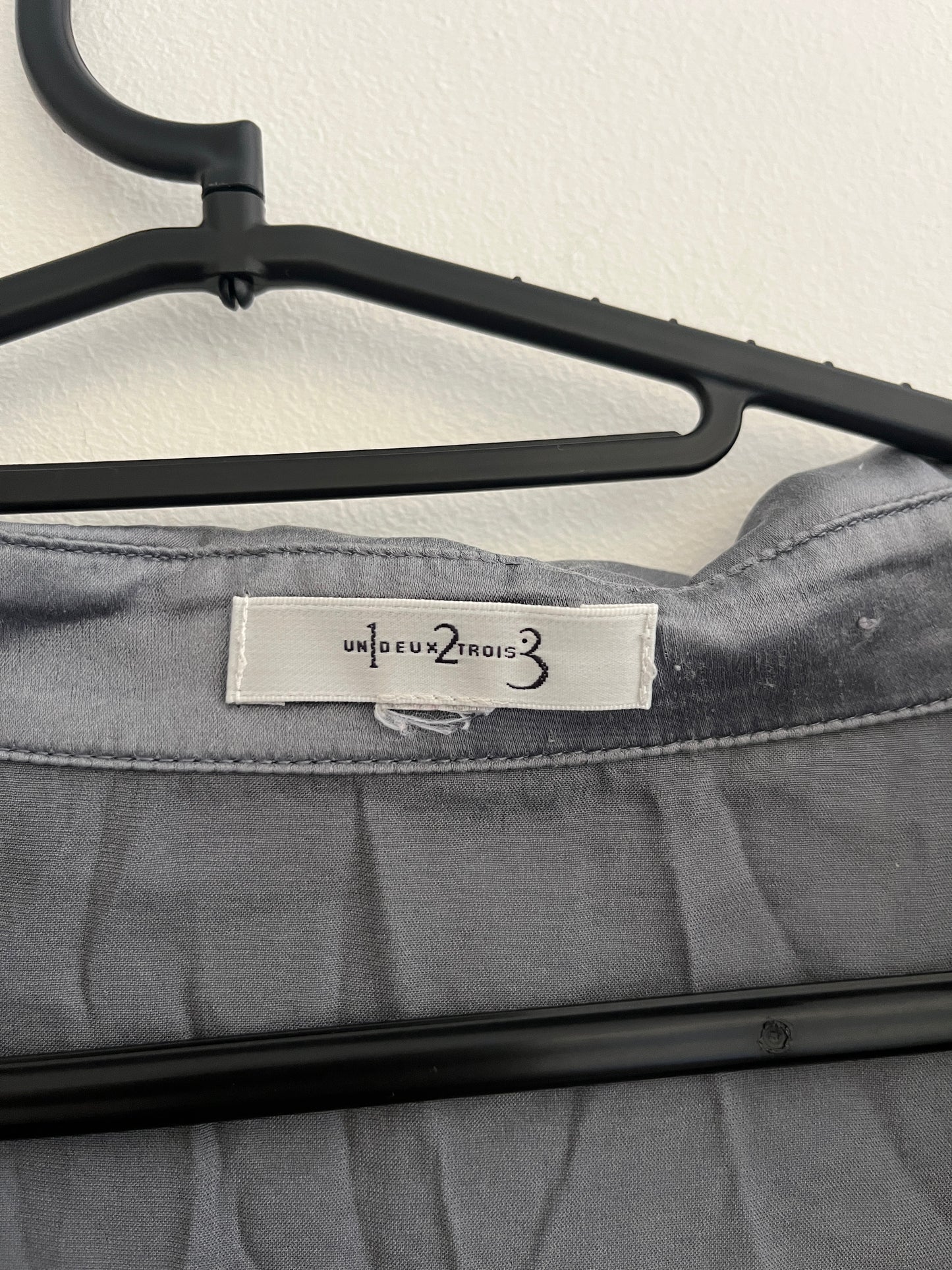Chemise à manches longues grise en soie Maison 123 - S