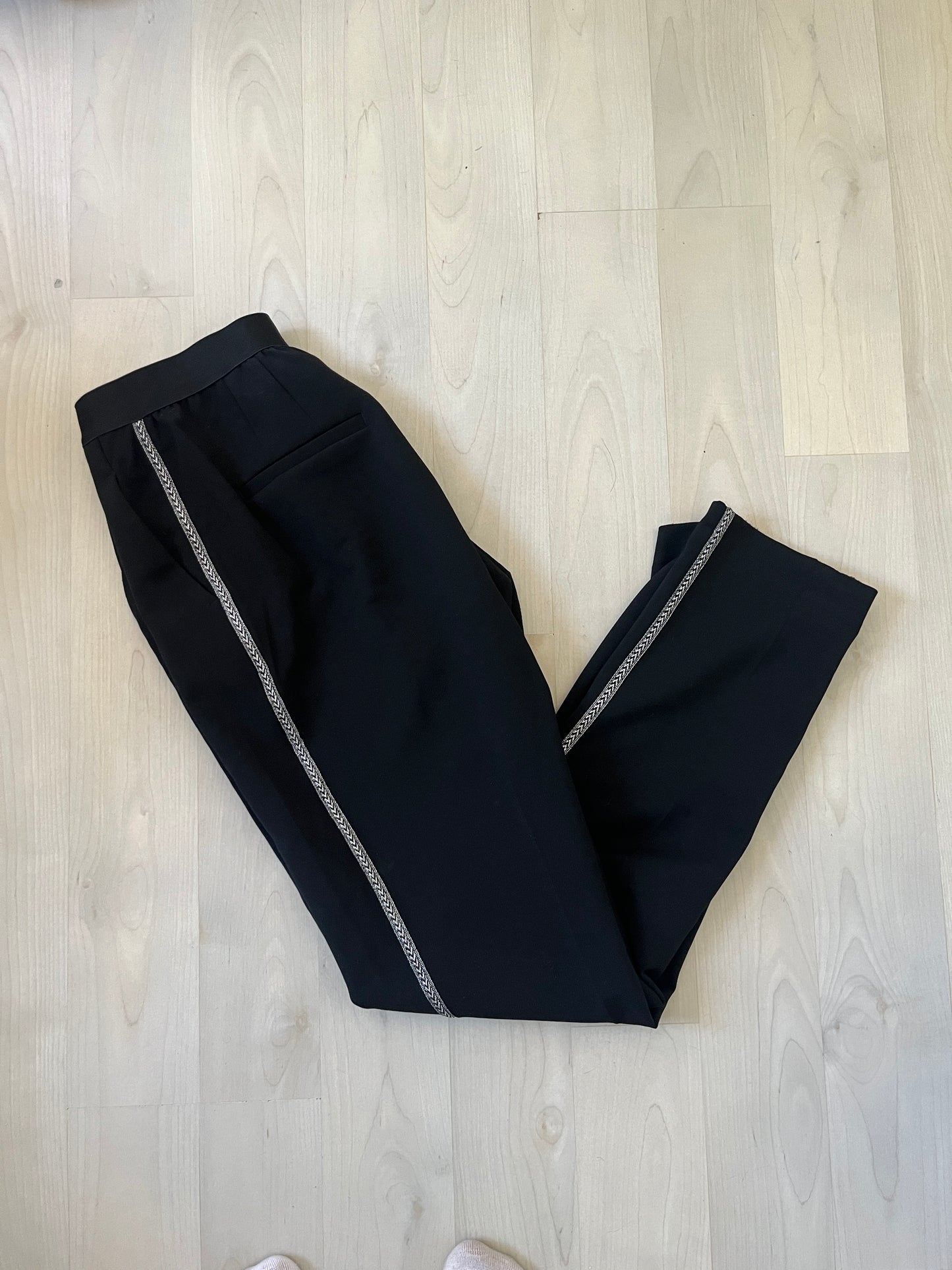 Pantalon habillé noir avec liseraie argenté Camaïeu - 36