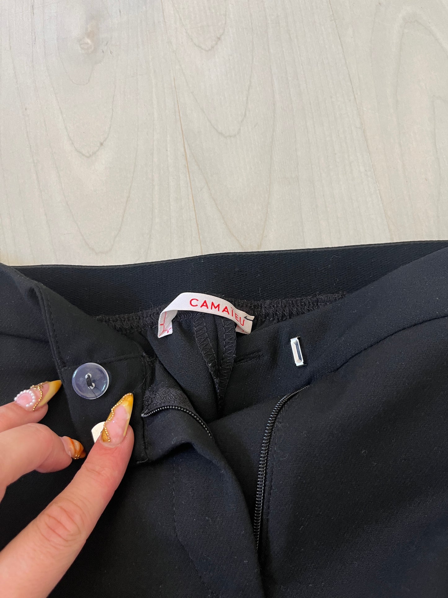 Pantalon habillé noir avec liseraie argenté Camaïeu - 36