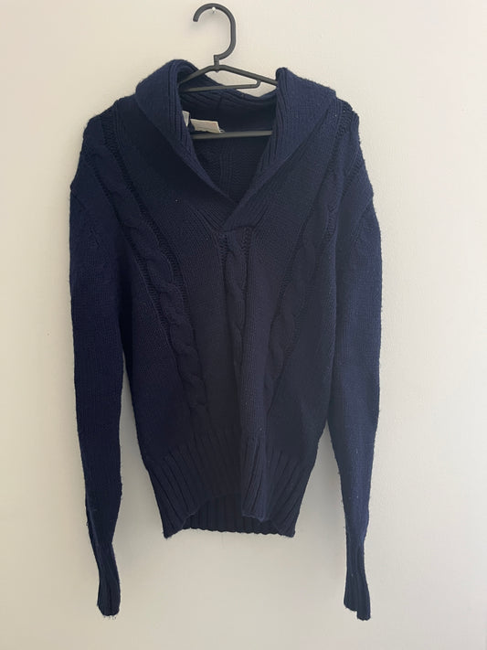 Pull à manches longues en grosses mailles bleu marine Levi’s - S