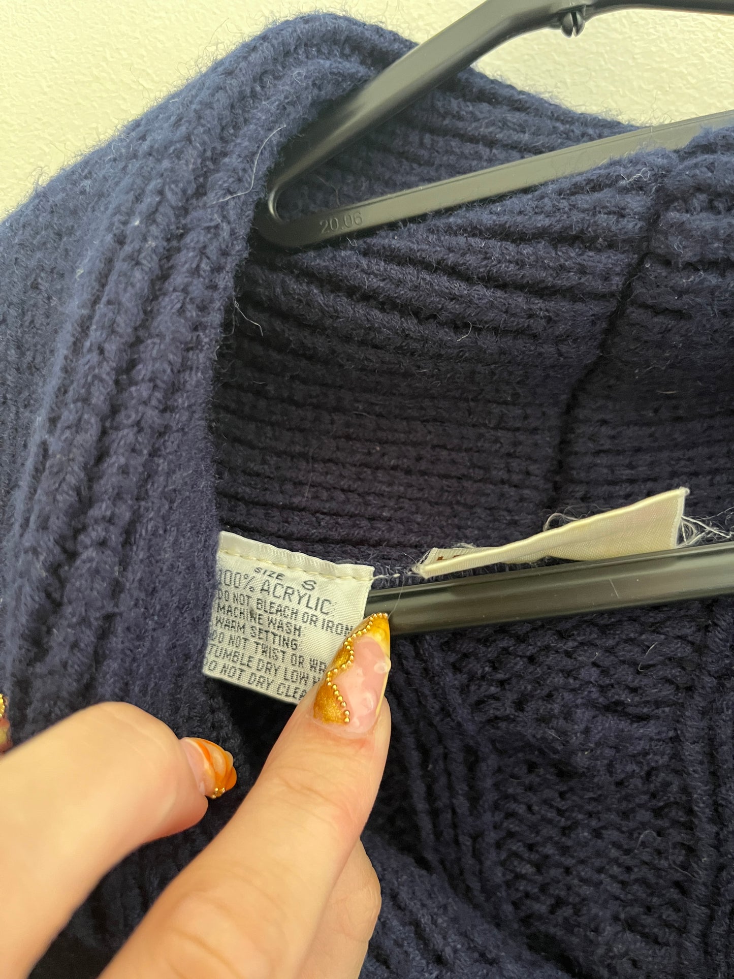 Pull à manches longues en grosses mailles bleu marine Levi’s - S