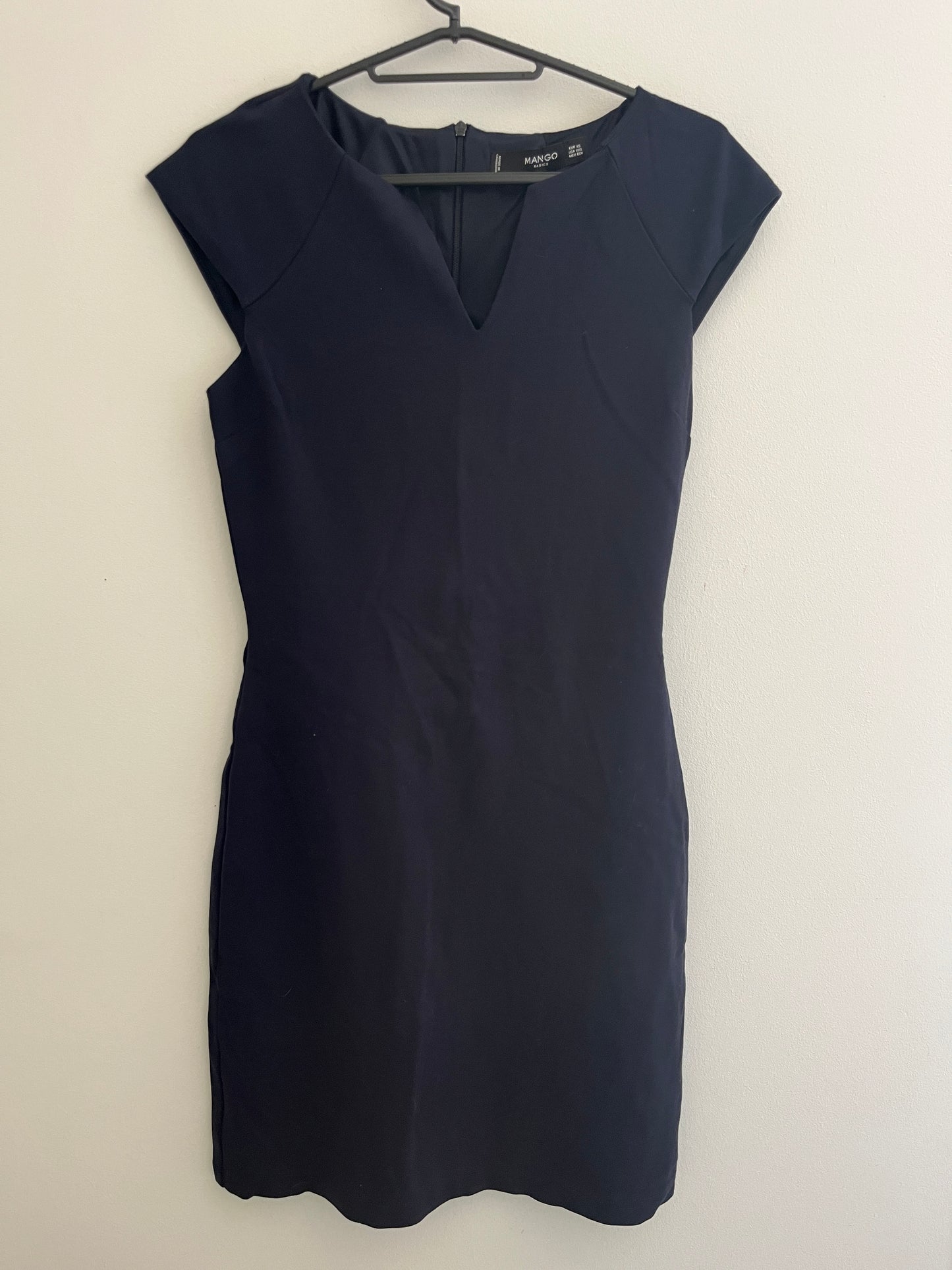 Robe chic courte à manches longues bleu marine Mango - 34