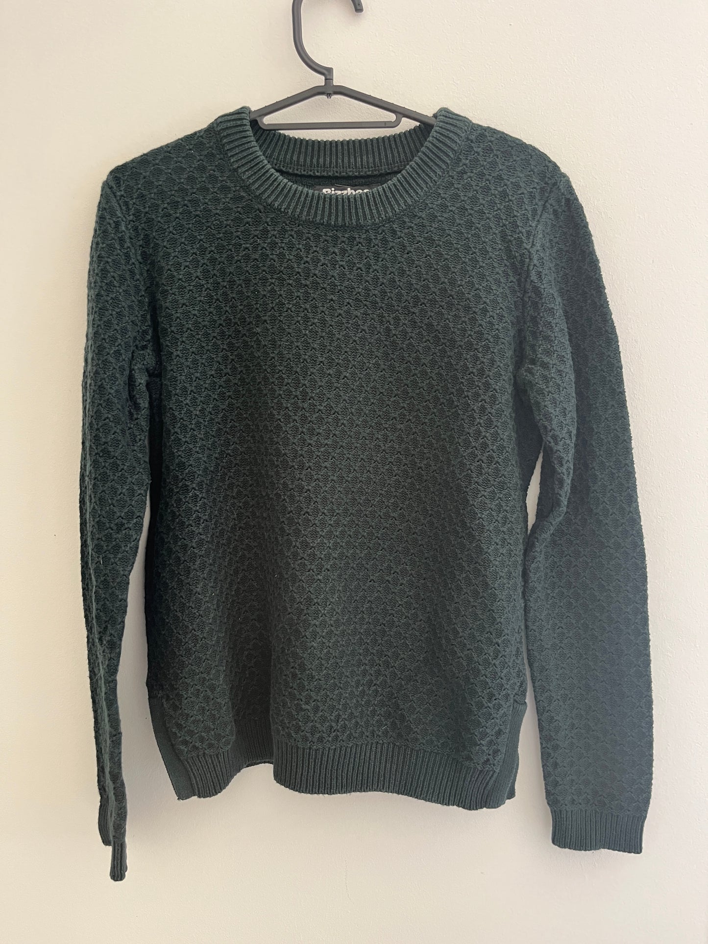 Pull en maille « abeille » vert sapin à manches longues Bizzbee - XS