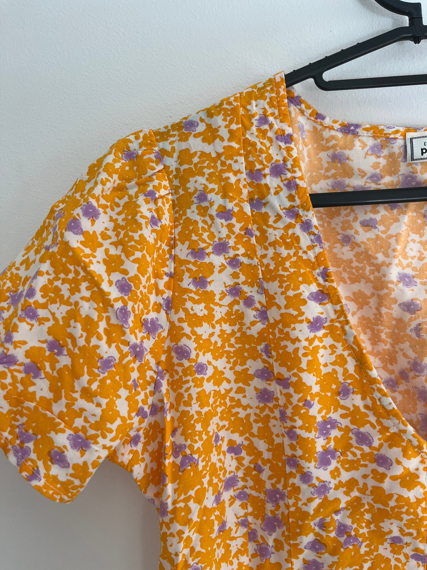 Top à manches courtes fleurs orange et violet Pimkie - XS