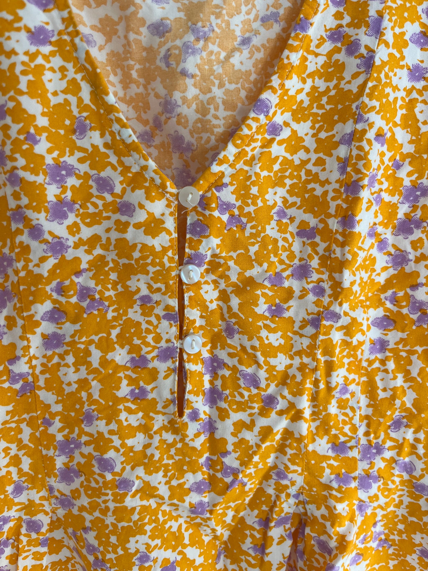 Top à manches courtes fleurs orange et violet Pimkie - XS