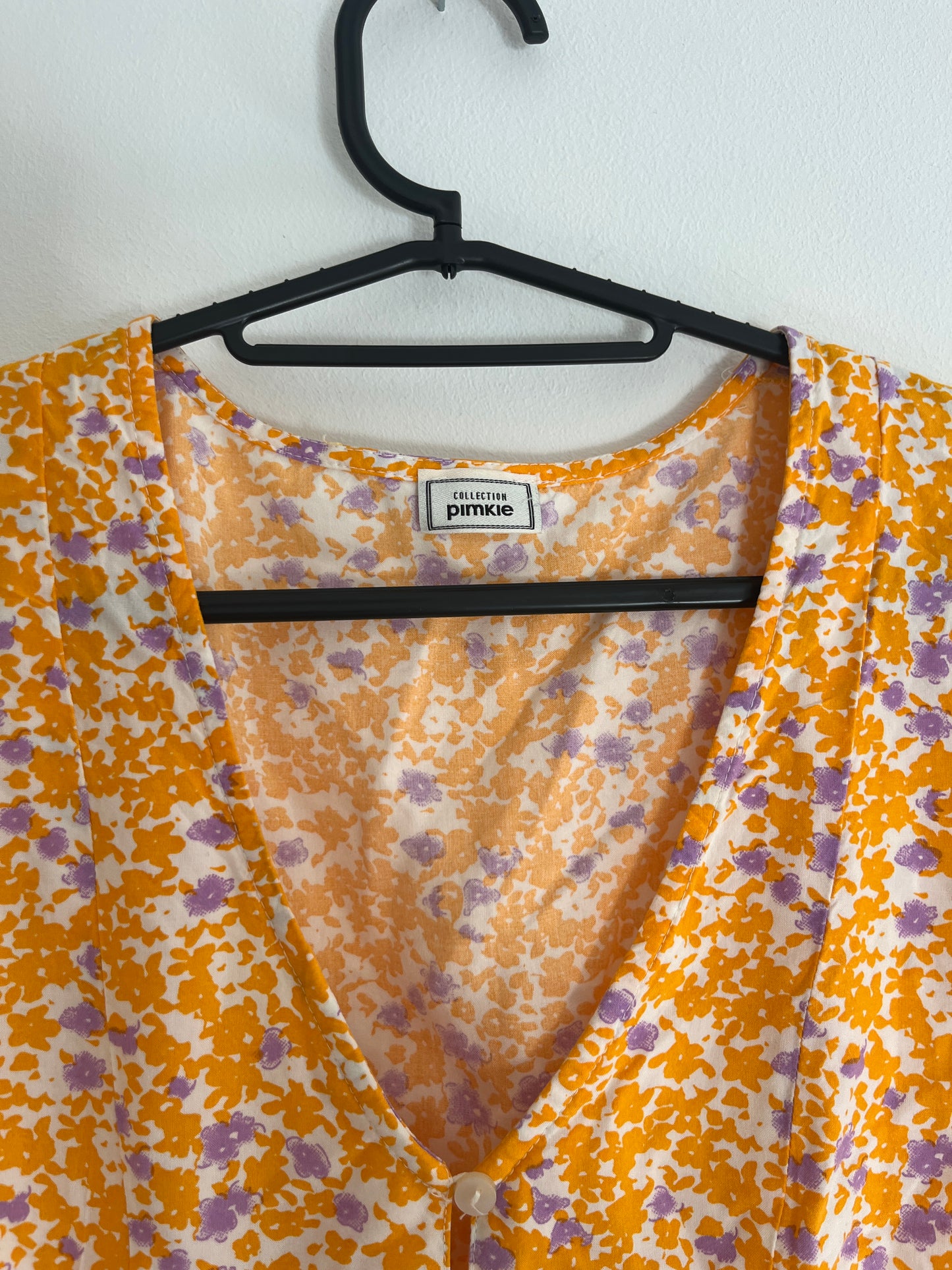 Top à manches courtes fleurs orange et violet Pimkie - XS