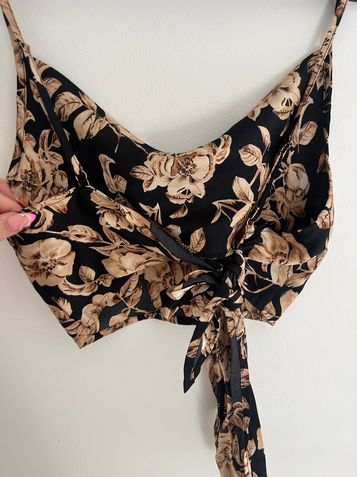 Crop top dos nu avec fleurs - XS