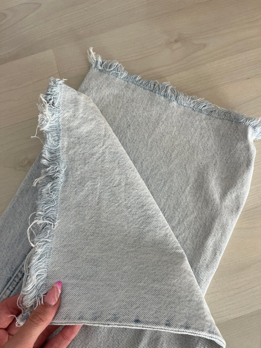 Jean large effet déchiré bleu clair délavé Zara - XS
