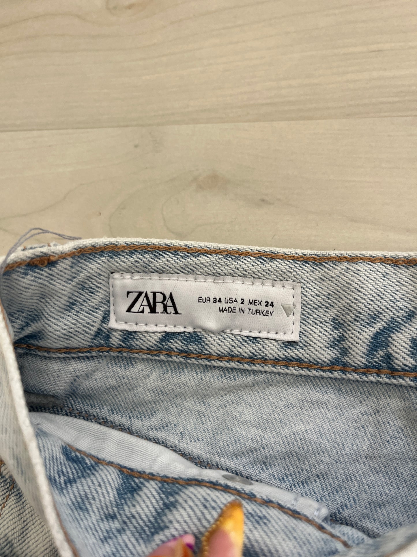 Jean large effet déchiré bleu clair délavé Zara - XS