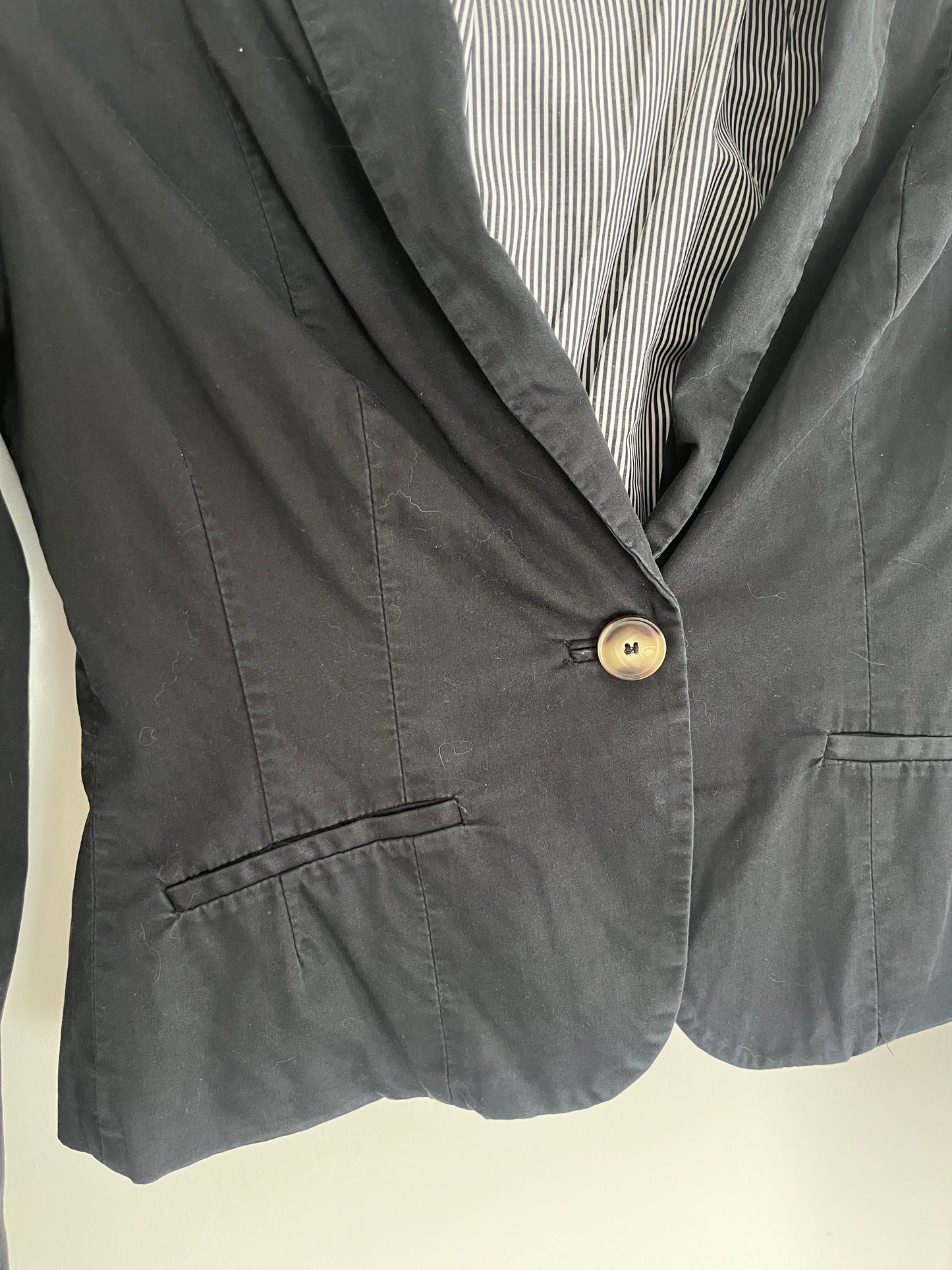 Blazer noir intérieur rayé cintré H&M - 34