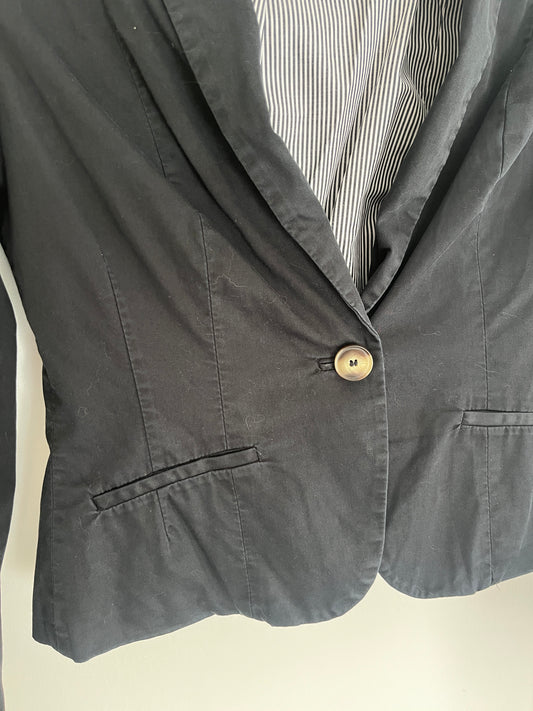 Blazer noir intérieur rayé cintré H&M - 34
