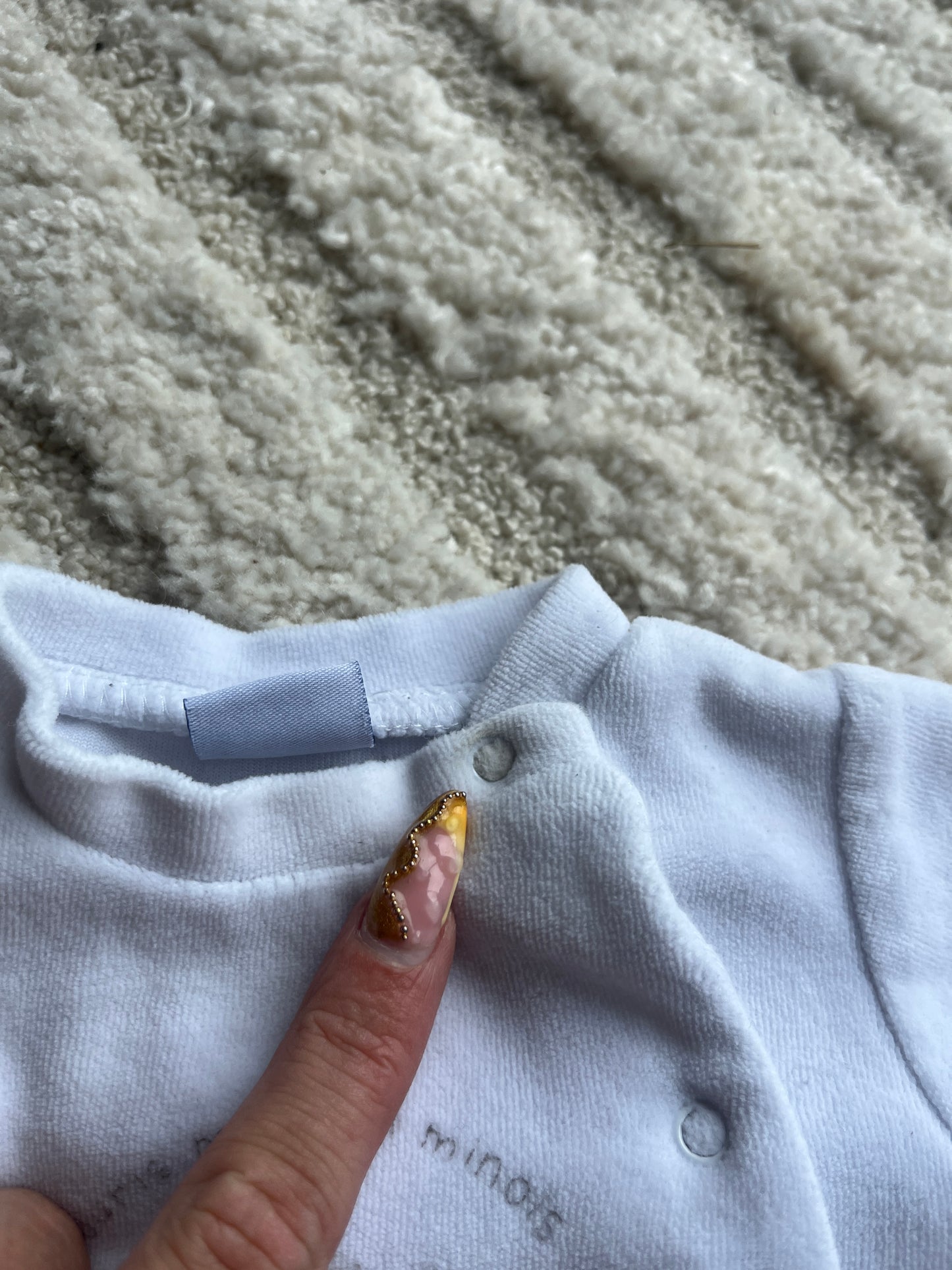 Pyjama velours blanc « souris moi joli minois » Absorba - naissance