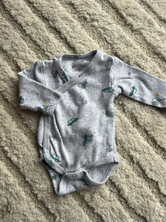 Body à manches longues gris motifs voitures - 0 mois