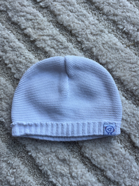 Bonnet blanc en maille La Manufacture de Layette