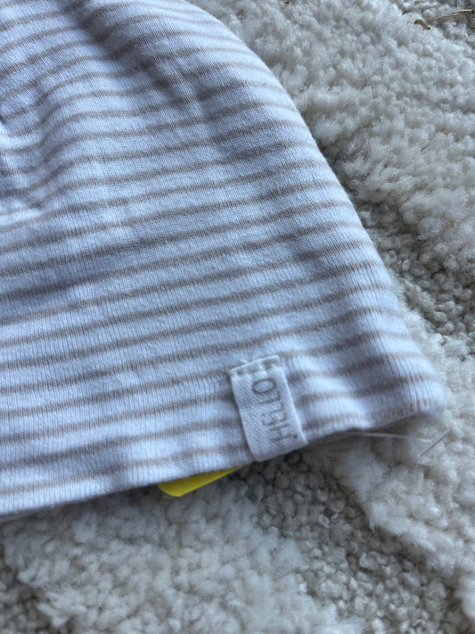Bonnet en jersey beige et blanc H&M - naissance/1 mois
