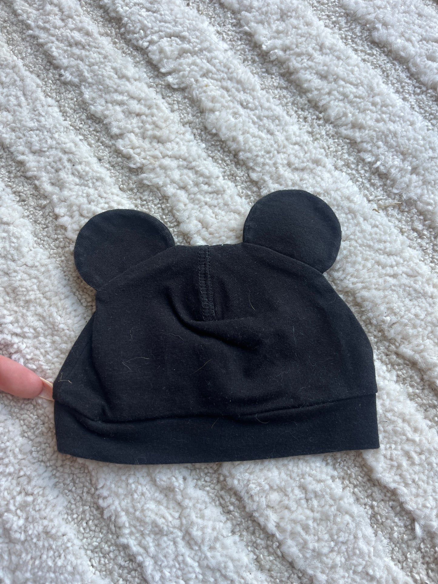 Bonnet en jersey noir Mickey H&M - 3 mois (62 cm)