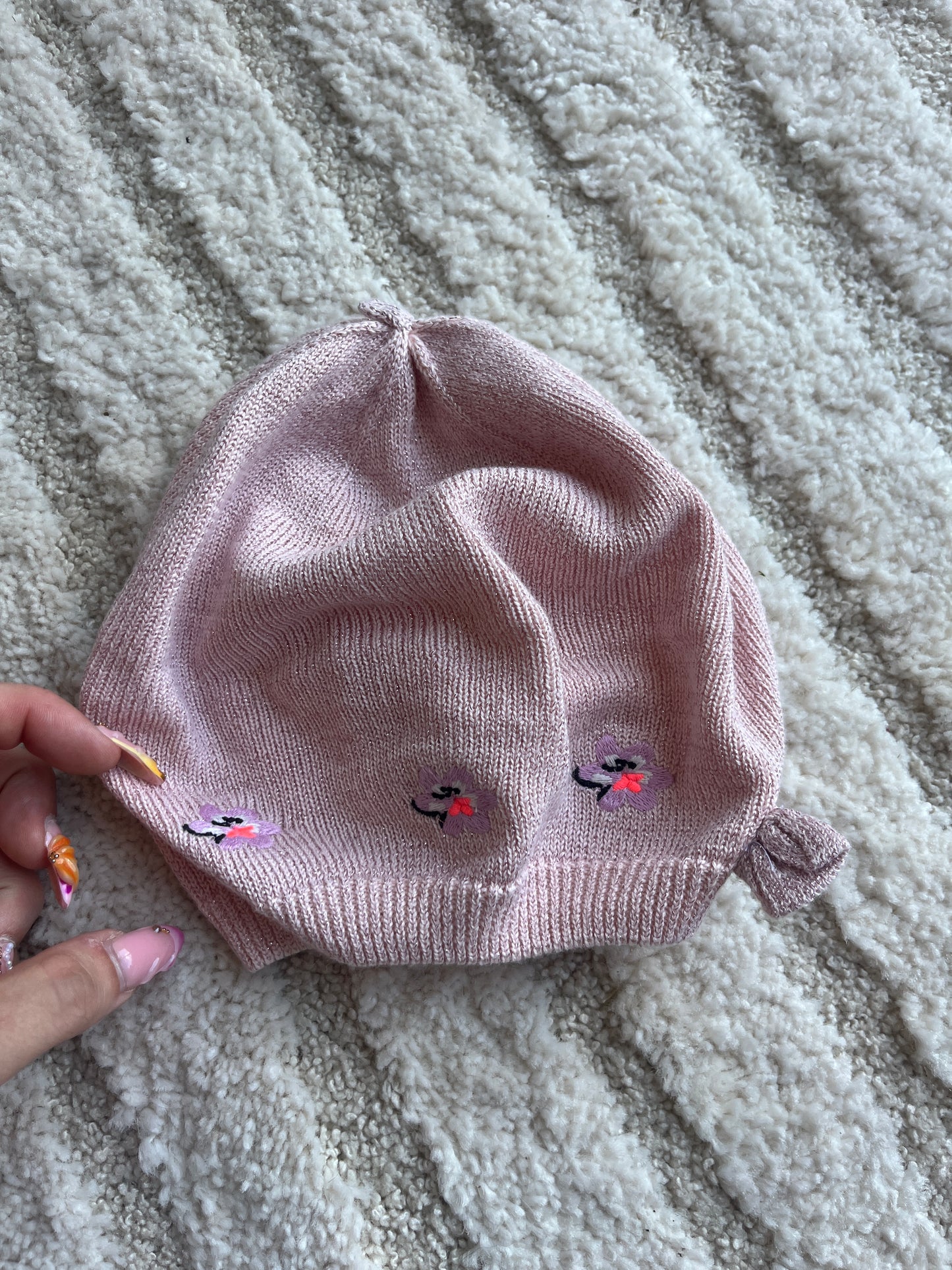 Bonnet en maille rose DPAM - 18/24 mois