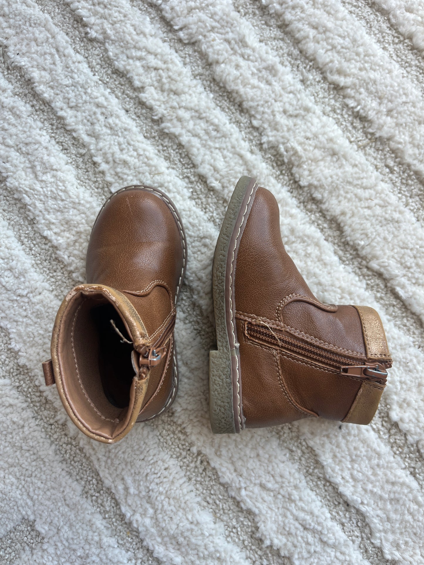 Paire de bottines marron à zip détails à paillettes - Pointure 22
