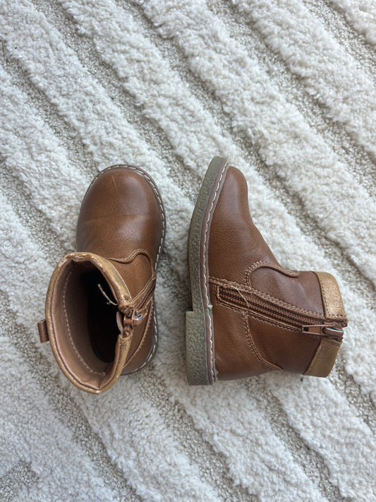 Paire de bottines marron à zip détails à paillettes - Pointure 22