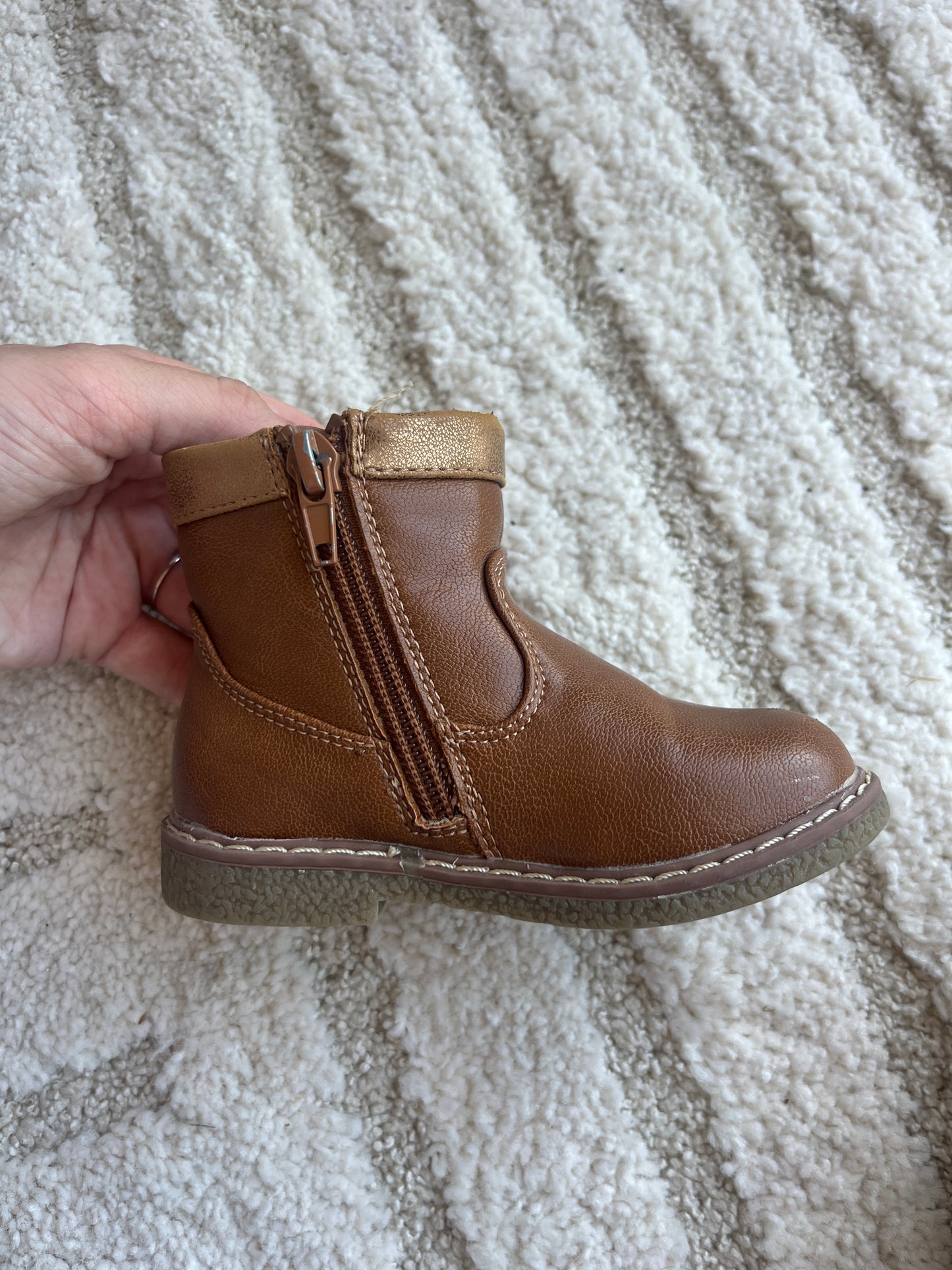 Paire de bottines marron à zip détails à paillettes - Pointure 22