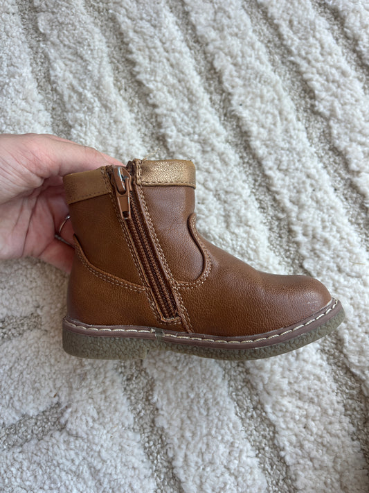 Paire de bottines marron à zip détails à paillettes - Pointure 22