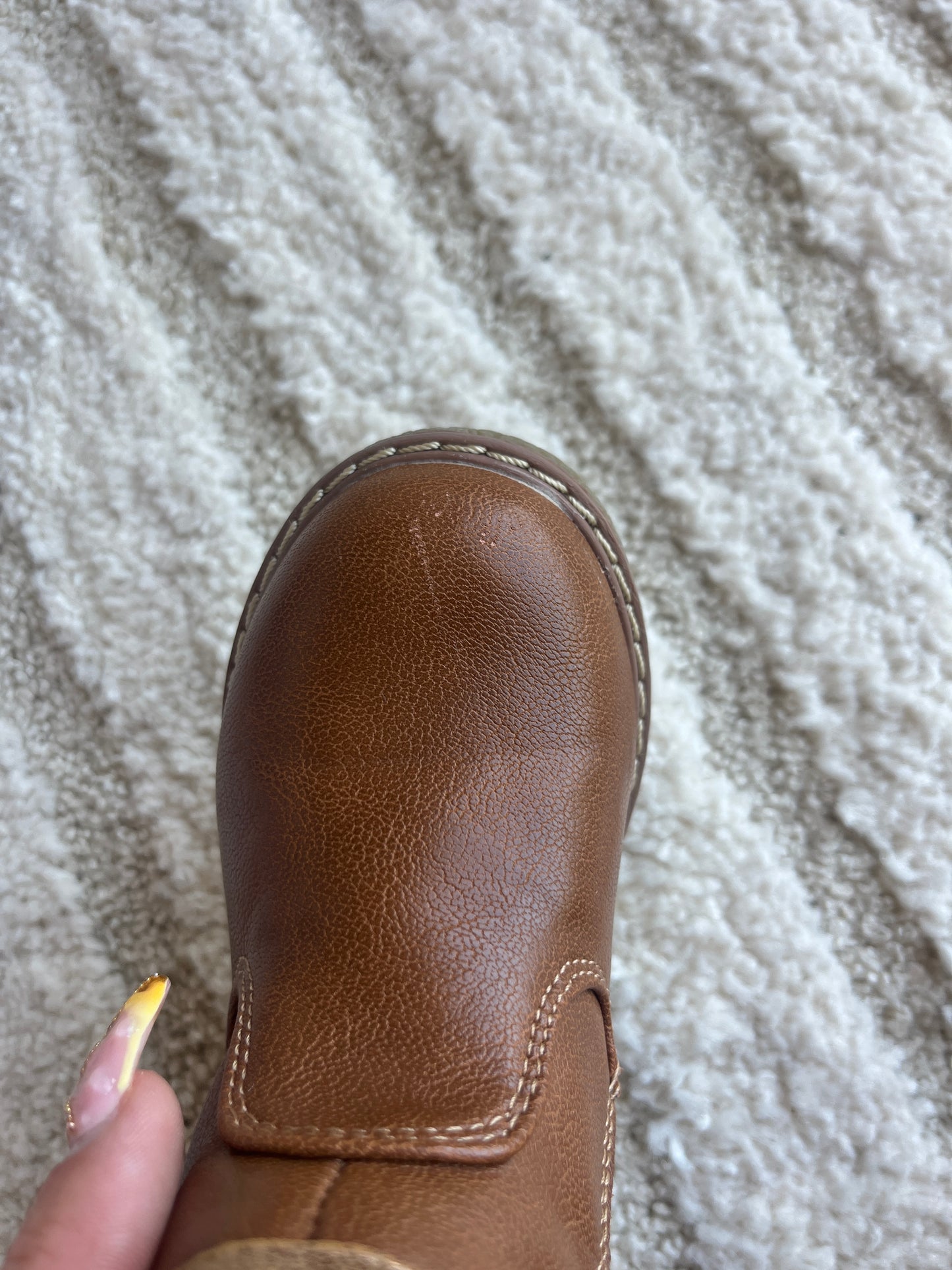 Paire de bottines marron à zip détails à paillettes - Pointure 22