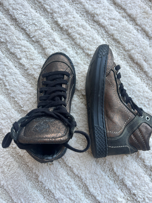 Paire de bottines bronze à lacets en cuir Philippe Morvan - Pointure 28