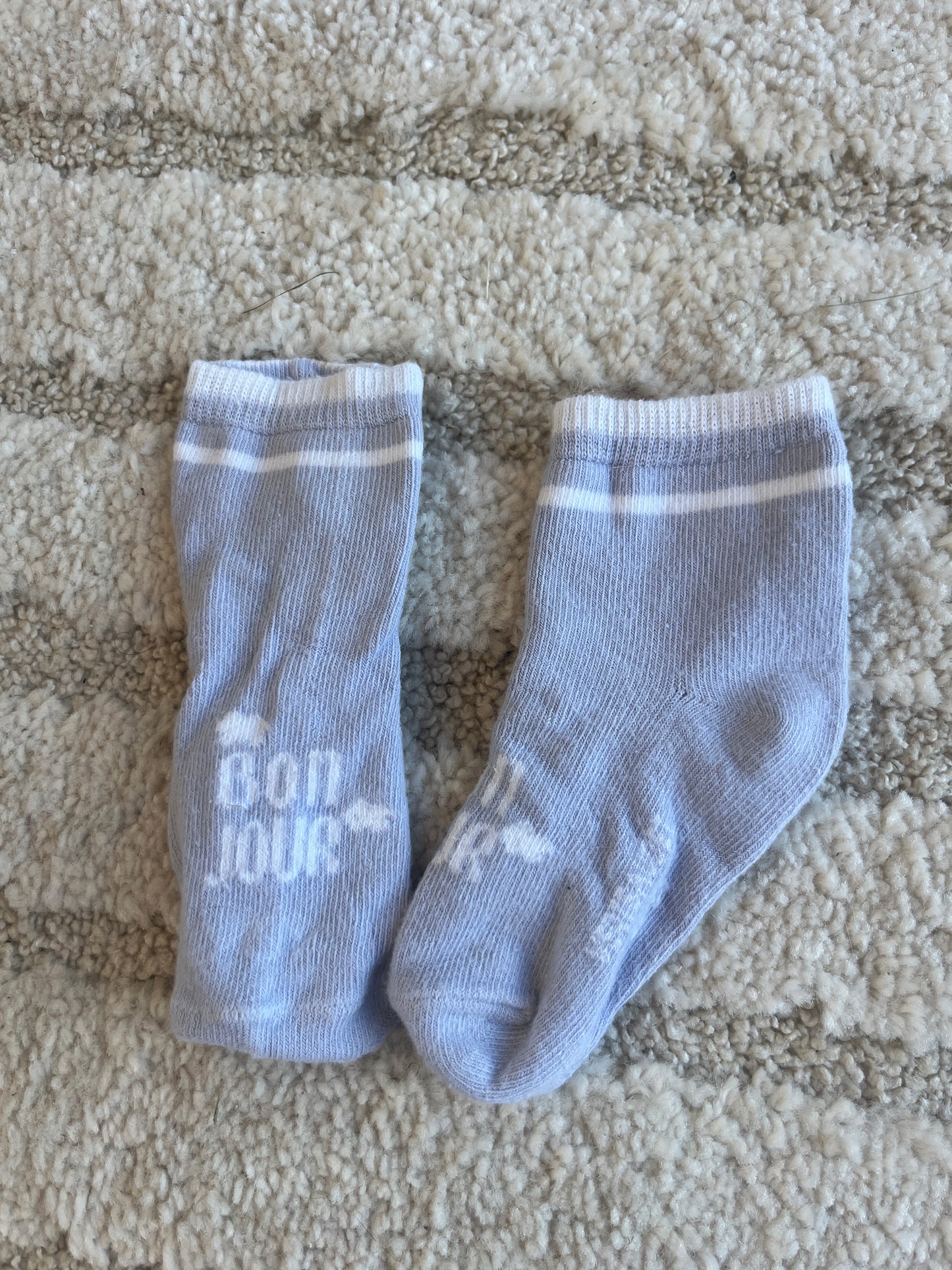 Paire de chaussettes violet « bonjour » Vertbaudet - Pointure 24/26