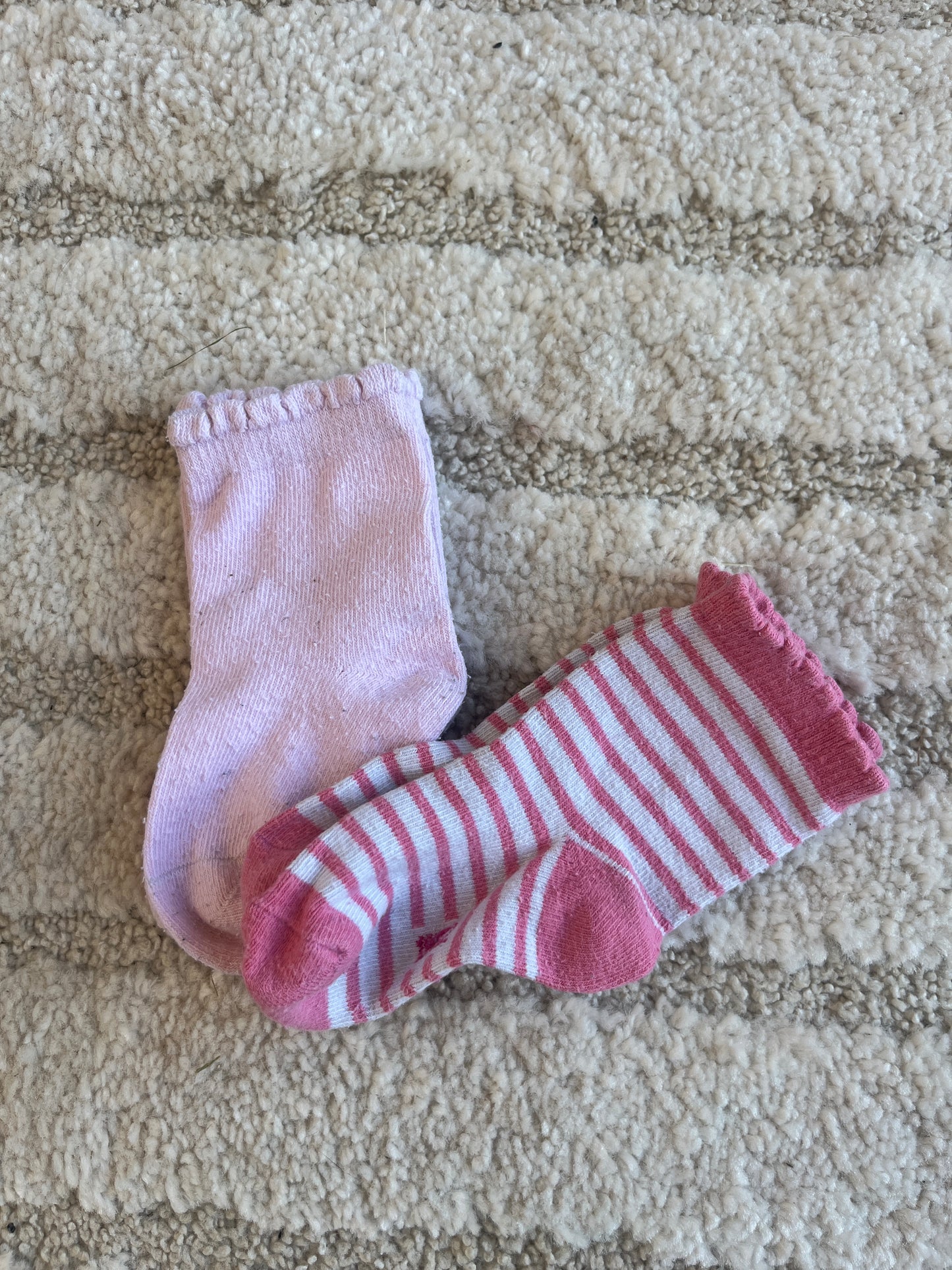 Lot 2 paires de chaussettes rose avec détail lettuce - Pointure 19/22