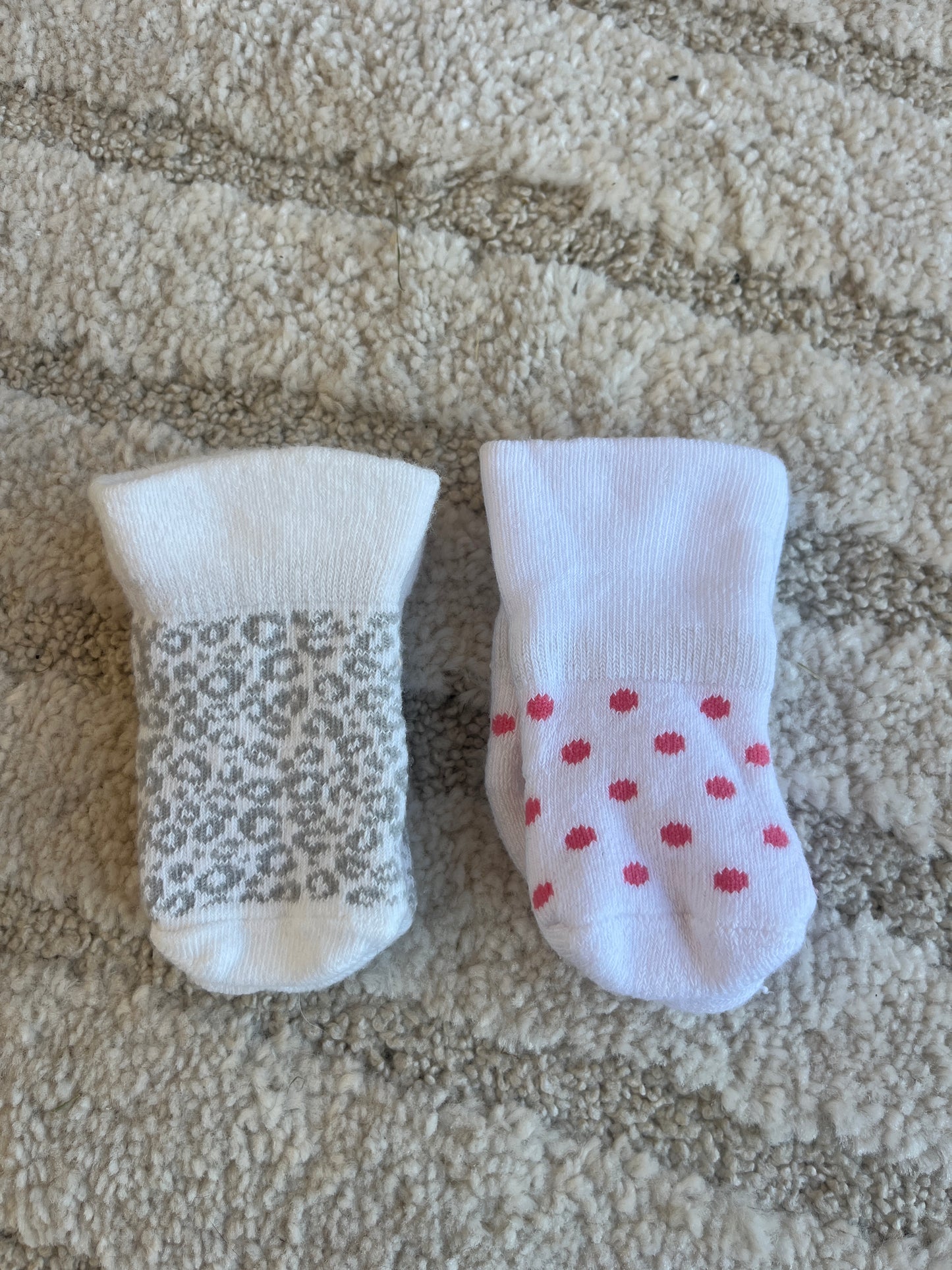 Lot 2 paires de chaussettes léopard et pois - 0/6 mois