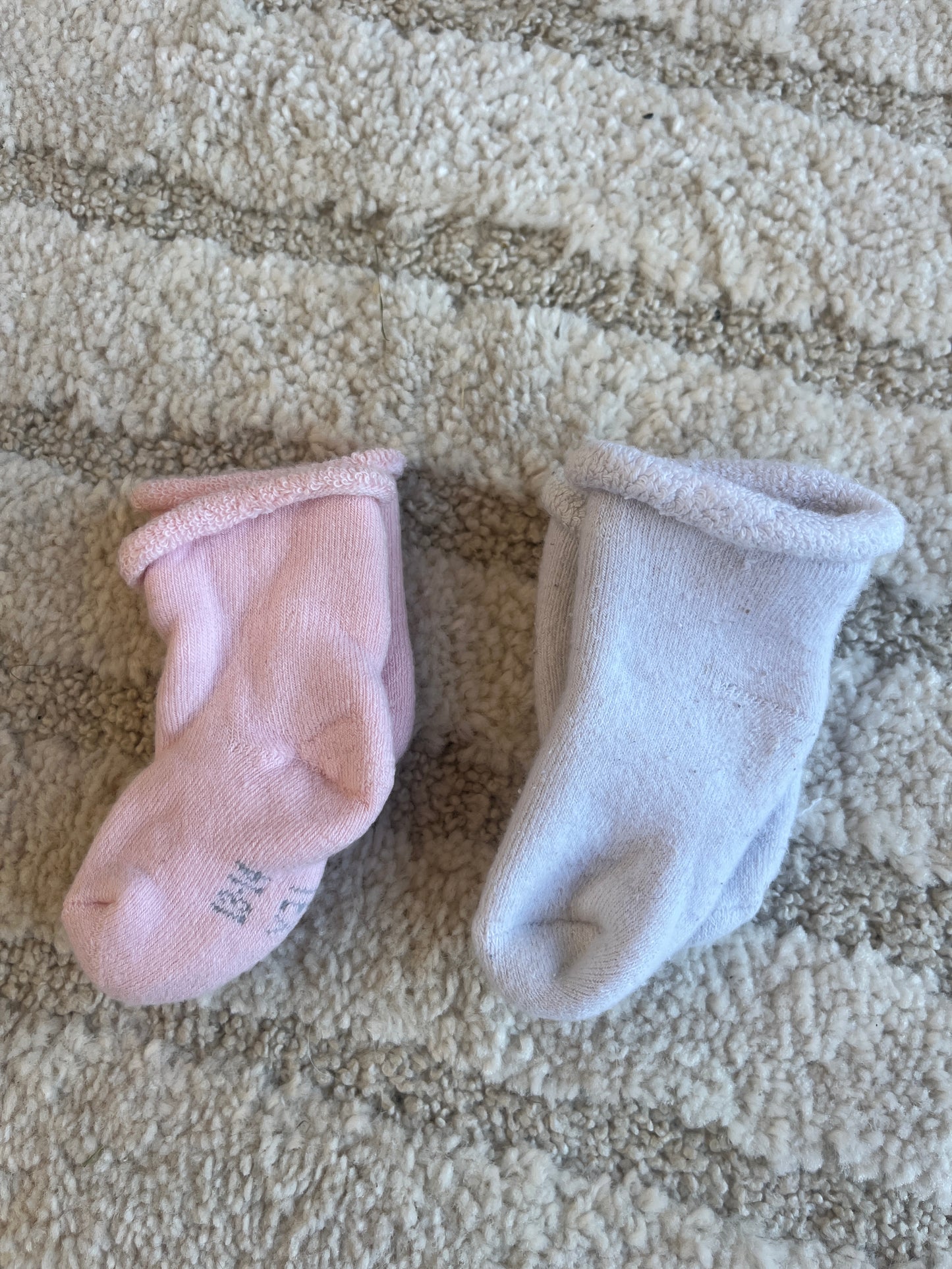 Lot 2 paires de chaussettes polaires rose et blanche - Pointure 13/14
