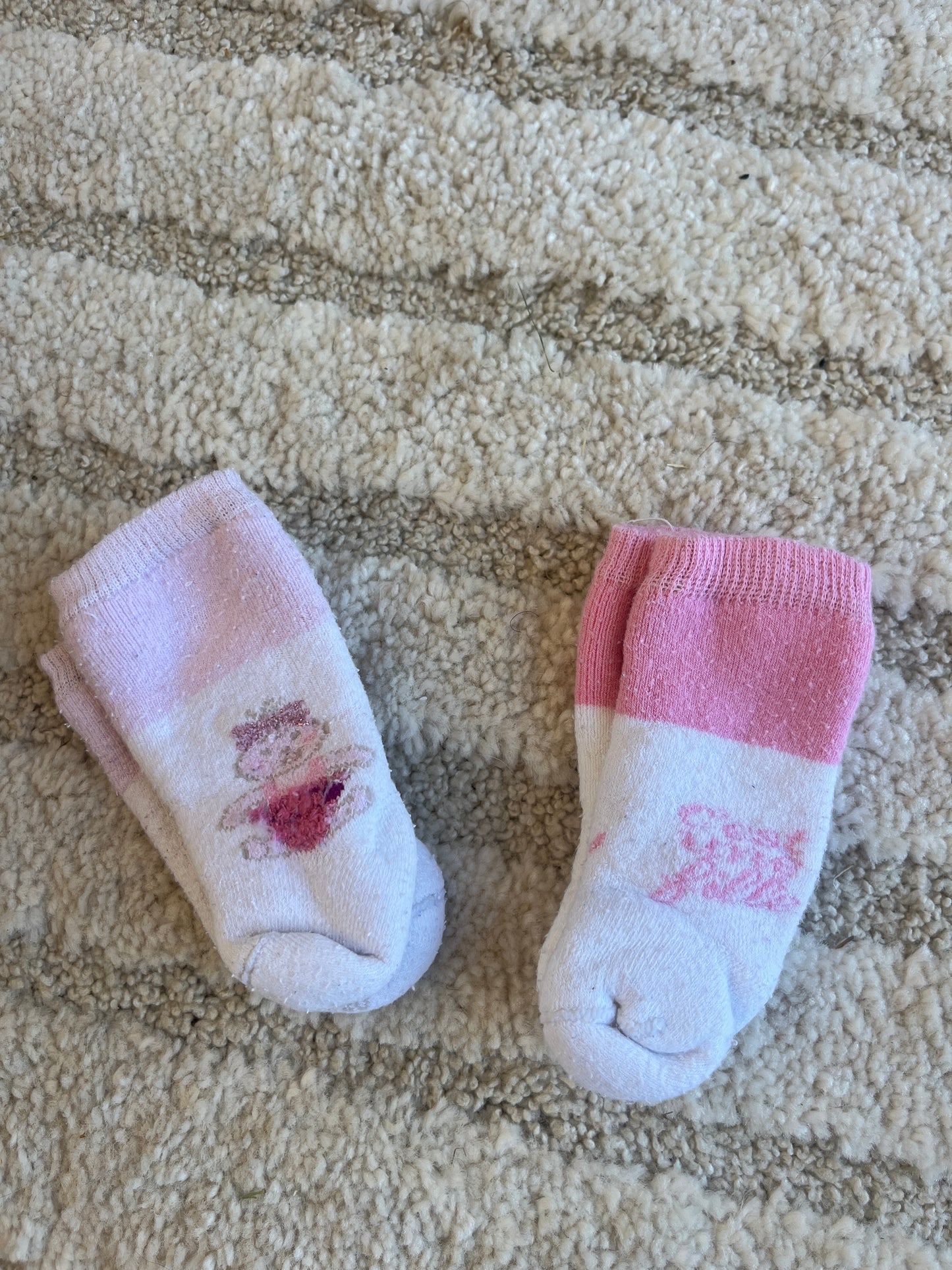 Lot 2 paires de chaussettes « c’est une fille » blanc et rose - Pointure 15/16