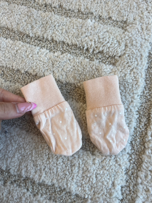 Paire de moufles anti-gratinures pêche motifs étoiles - naissance