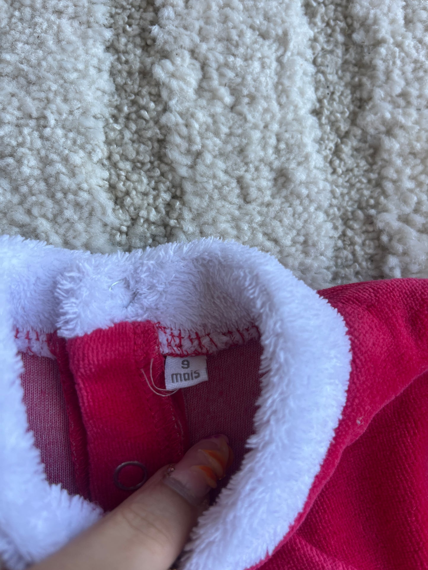 Pyjama velours père Noël - 9 mois