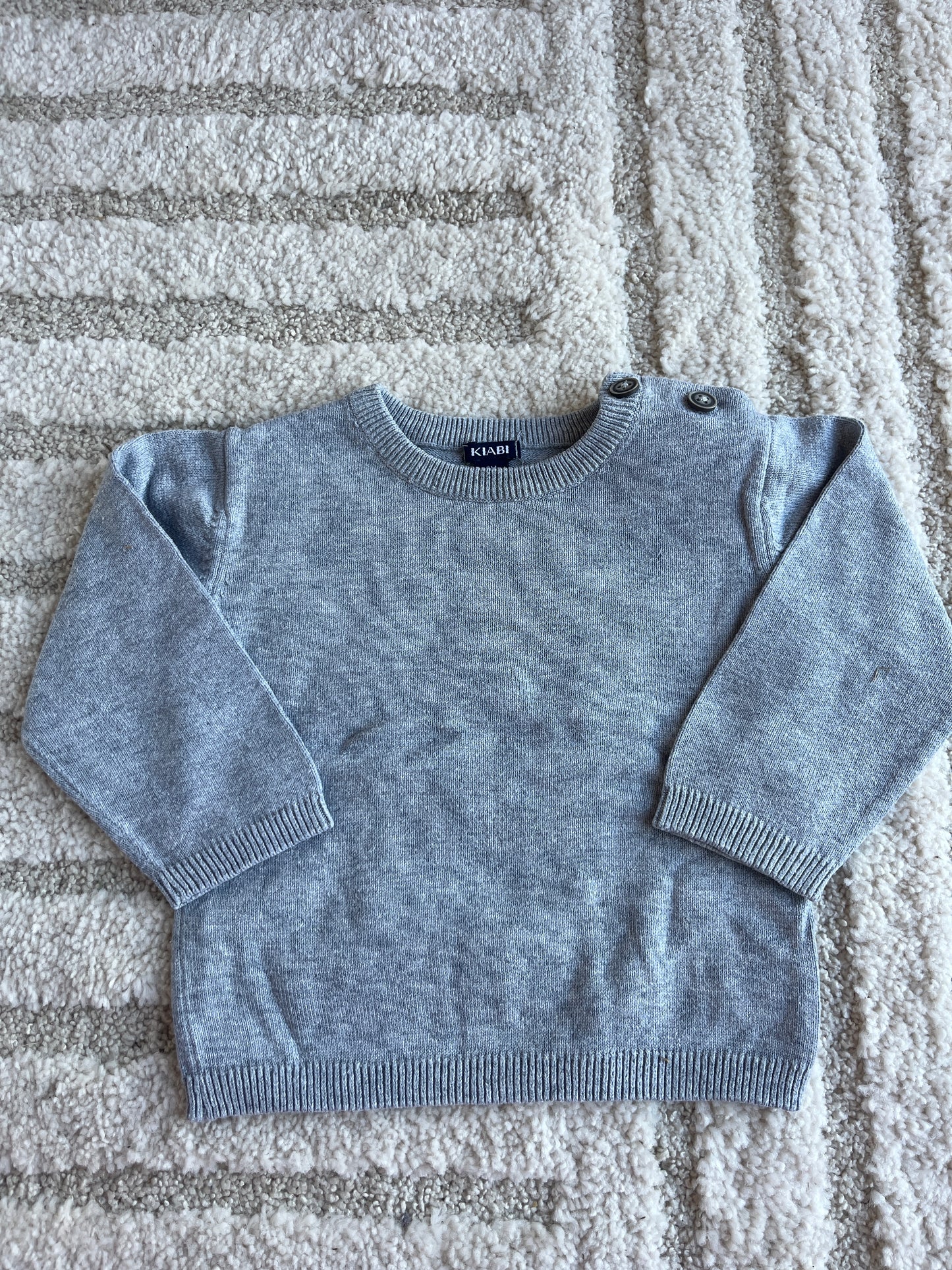 Pull en maille à manches longues gris - 9 mois