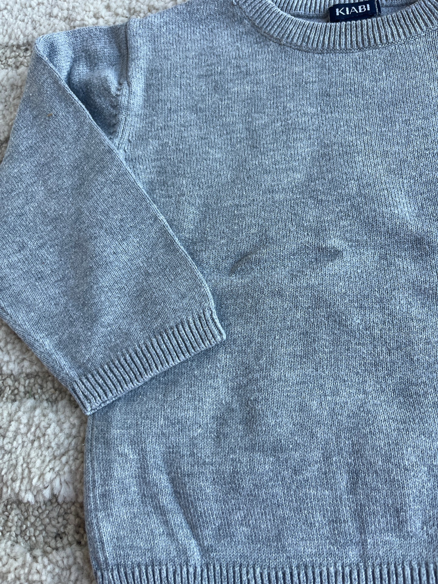 Pull en maille à manches longues gris - 9 mois