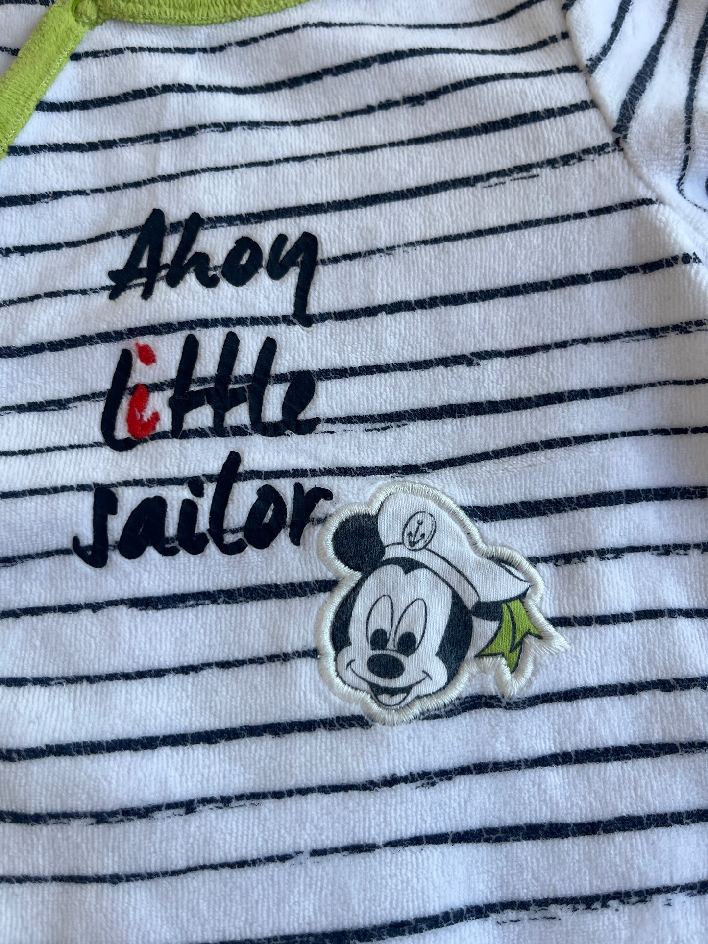 Pyjama velours rayé « ahoy Little sailor » Mickey - 6 mois