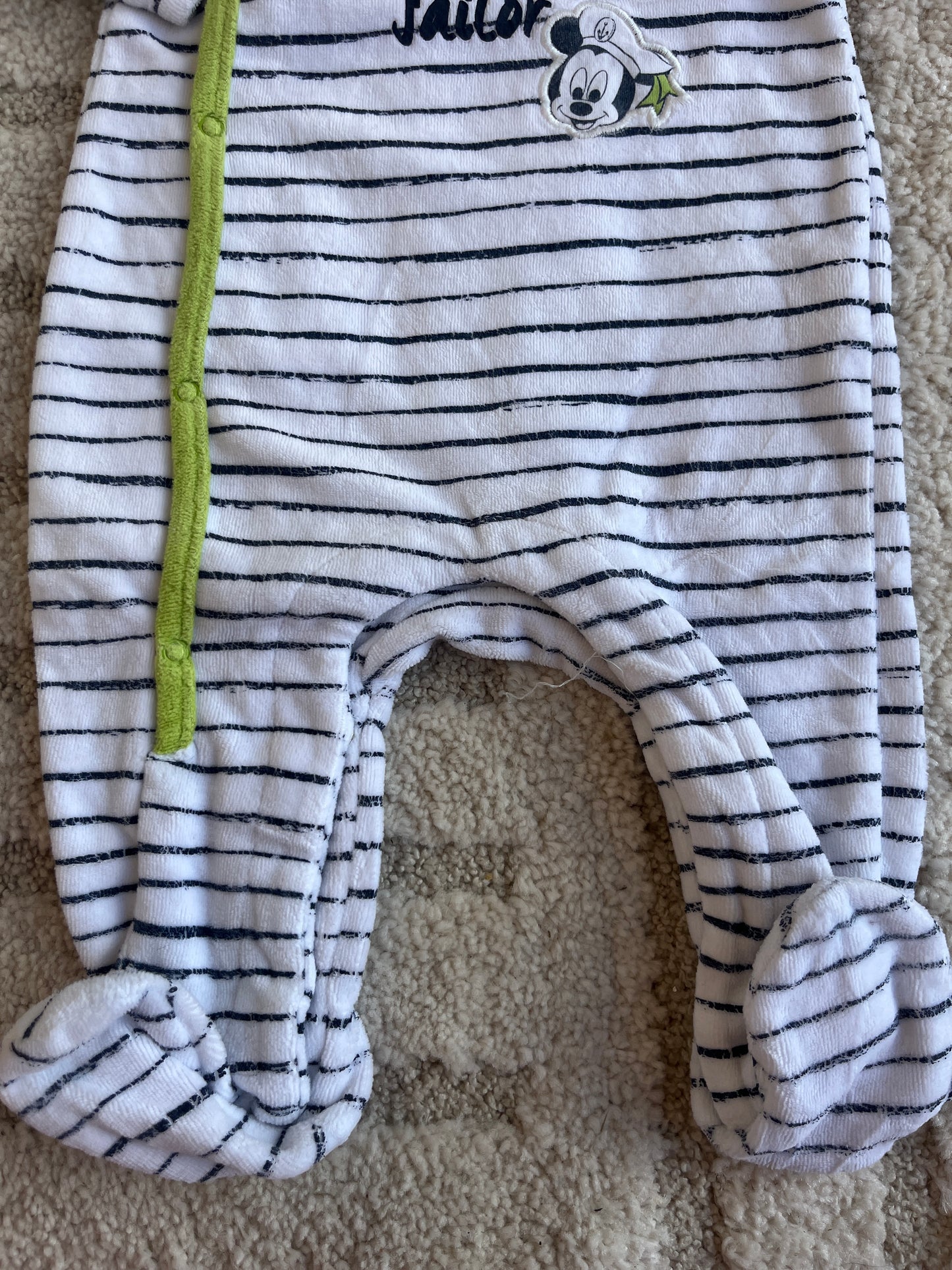 Pyjama velours rayé « ahoy Little sailor » Mickey - 6 mois
