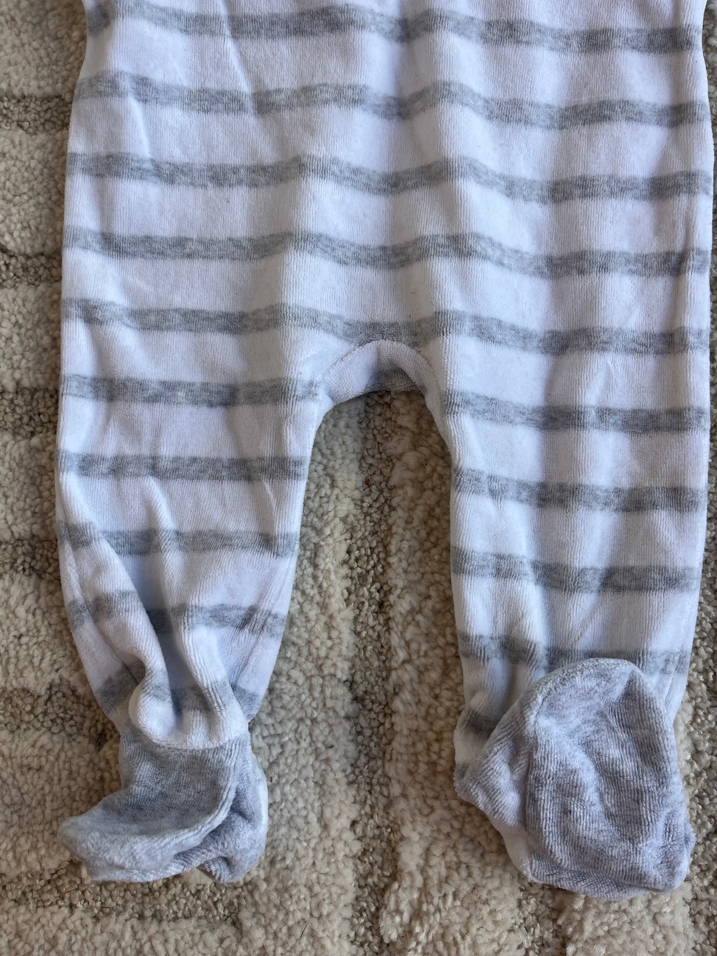 Pyjama velours gris crocodile DPAM - 6 mois