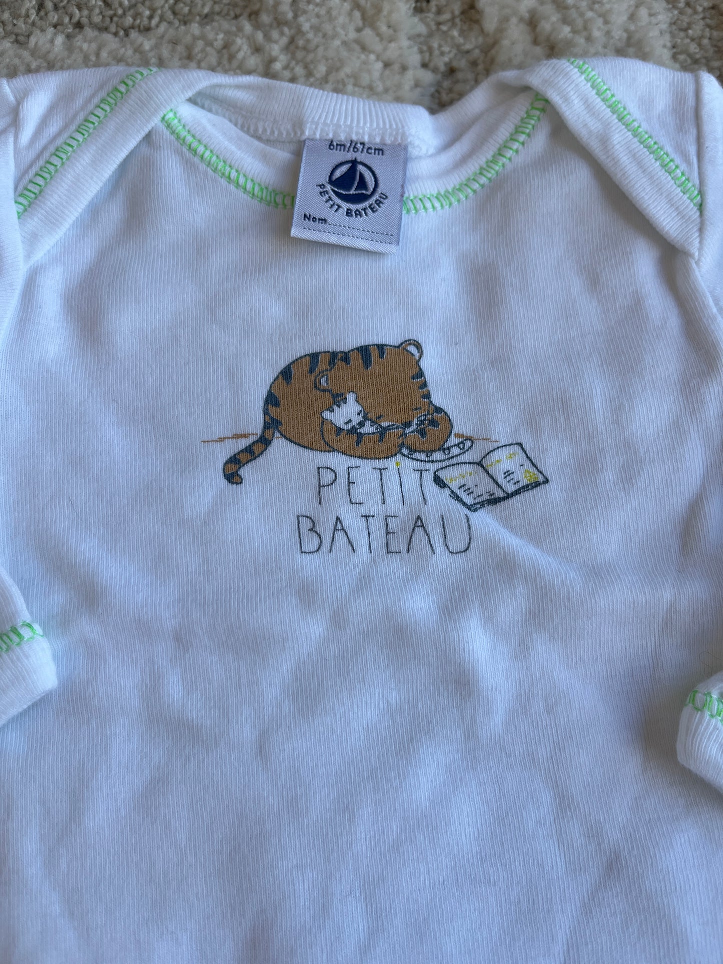 Body à manches longues Petit Bateau tigre - 6 mois