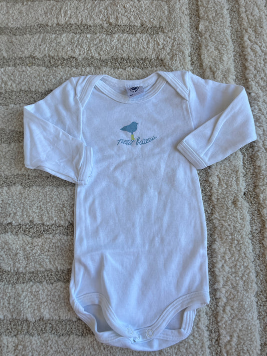 Body à manches longues Petit Bateau motif oiseau - 6 mois