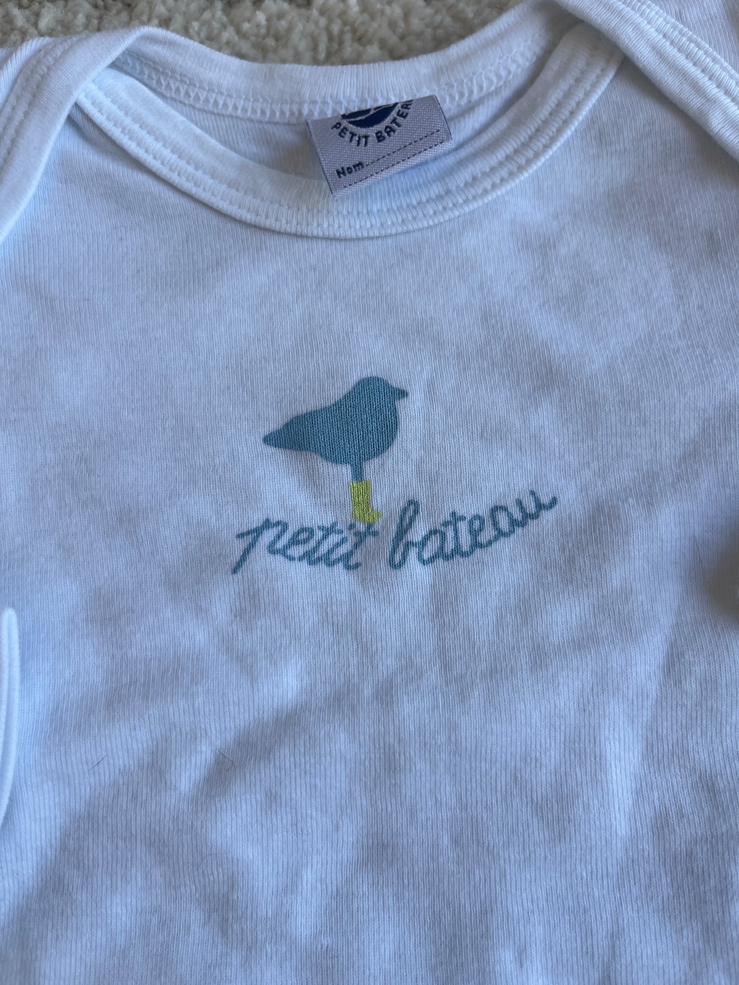 Body à manches longues Petit Bateau motif oiseau - 6 mois