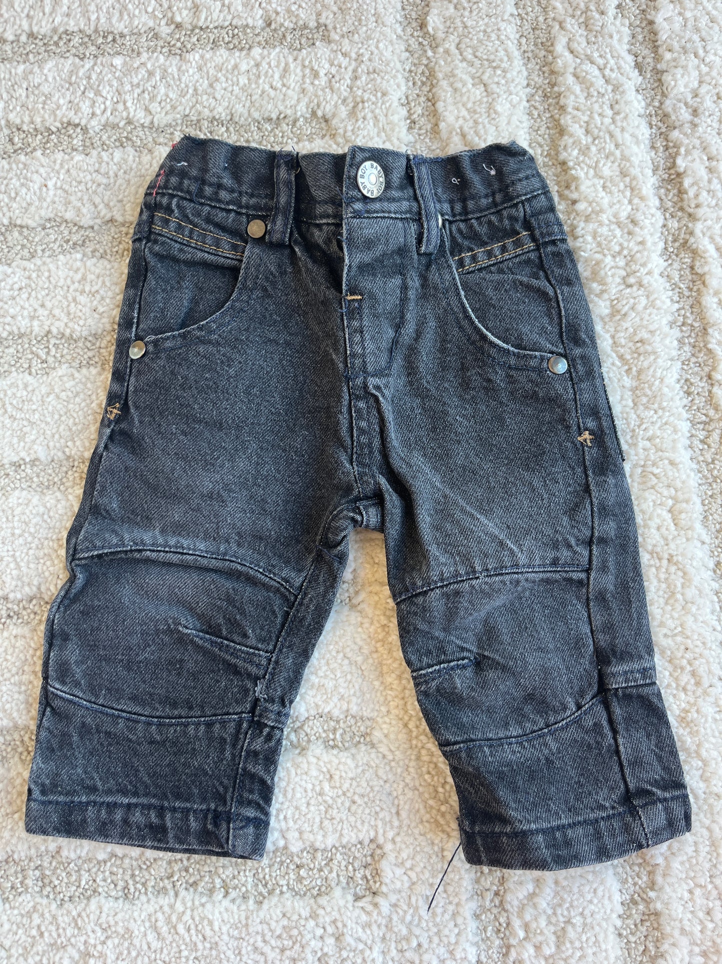 Jean gris foncé/noir avec poches Devil Child - 3/6 mois